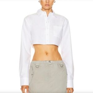 Coperni White Crop Tailored Shirt Blouse US8 New with tags
